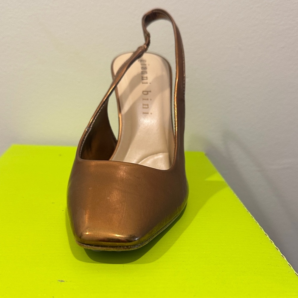 Ganni Copper Slingback Heels